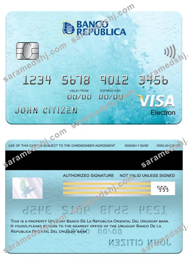 Uruguay Banco De La Republica Oriental Del Uruguay bank visa electron card